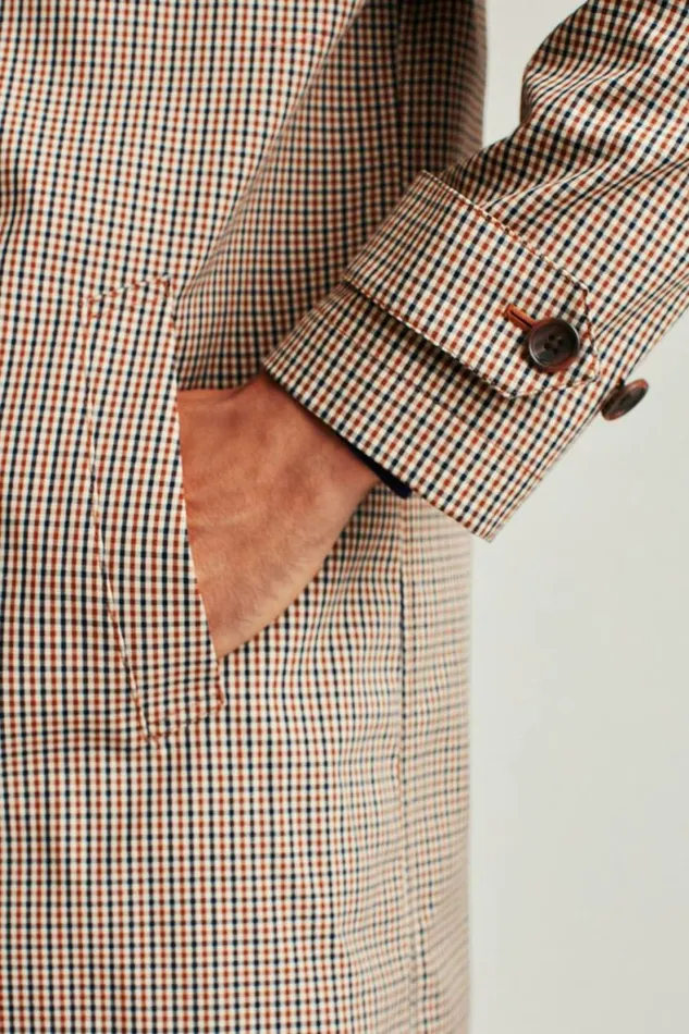 Men Mac Jacket Khaki Gingham Bonobos Jackets and Coats
