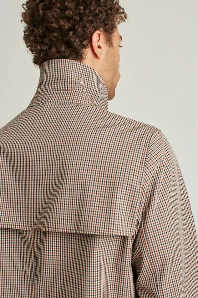 Men Mac Jacket Khaki Gingham Bonobos Jackets and Coats