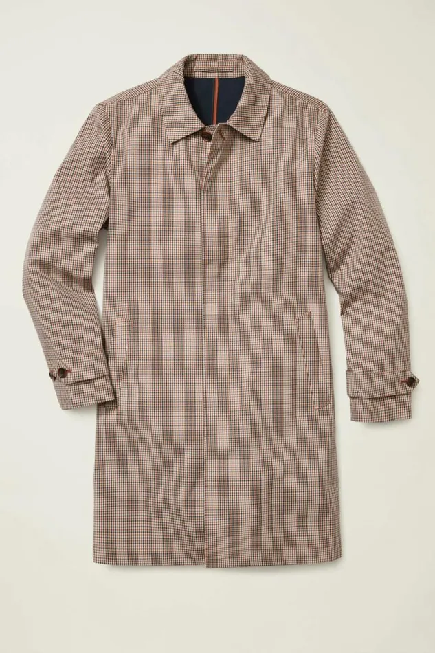 Men Mac Jacket Khaki Gingham Bonobos Jackets and Coats