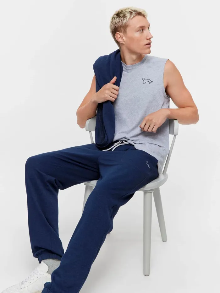 Men Navy Fleece Track Pant Navy Peter Alexander Pants