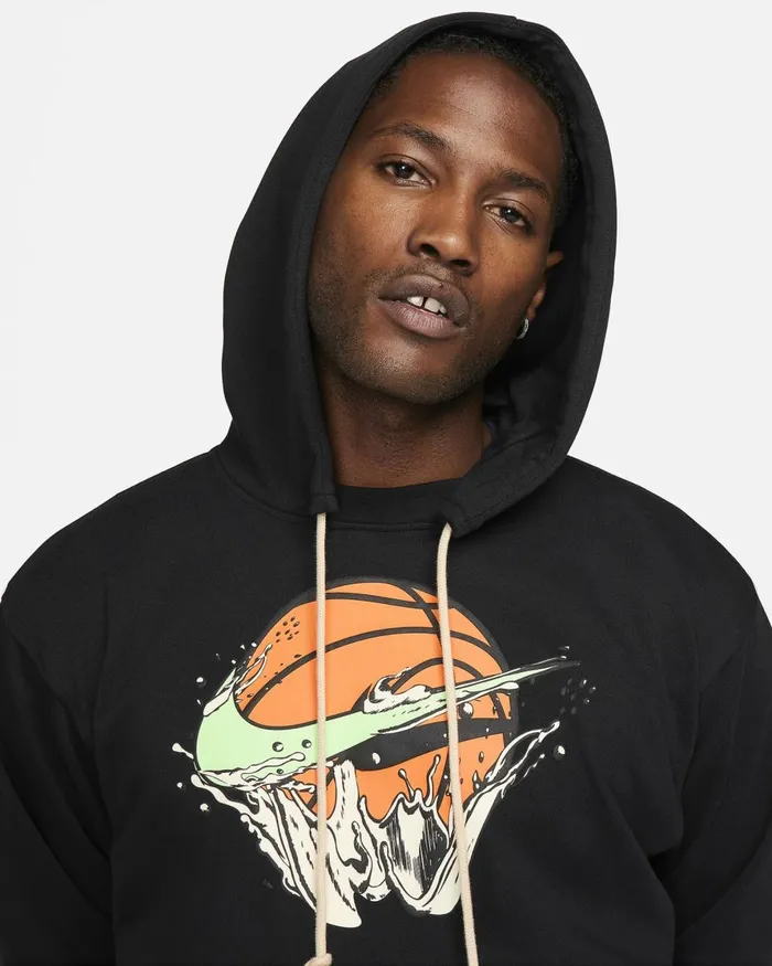 Men Nike Hoodies And Sweatshirts DriFIT Standard Issue Blacklime Blast