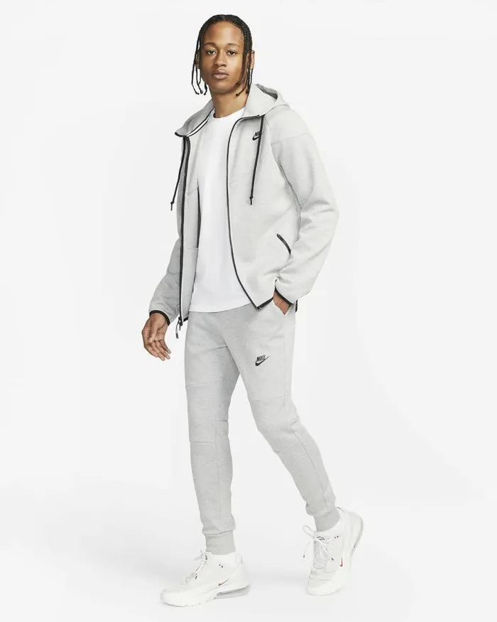Men Nike Hoodies And Sweatshirts Sportswear Tech Fleece OG Dark Grey Heatherblack