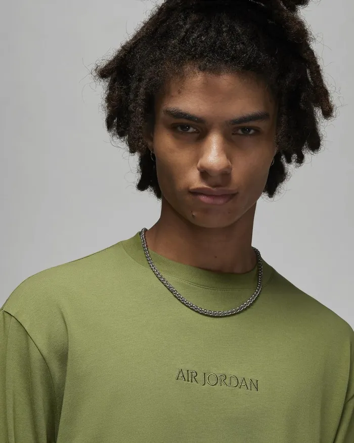 Men Nike Tops And TShirts Jordan Wordmark Sky J Light Olive
