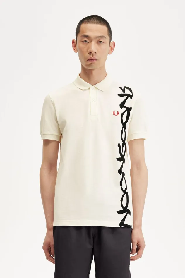 Men Noon GoonsNoongoons Graphic Polo Shirt Soft White Fred Perry Polo Shirts