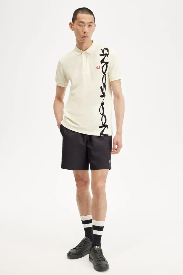 Men Noon GoonsNoongoons Graphic Polo Shirt Soft White Fred Perry Polo Shirts