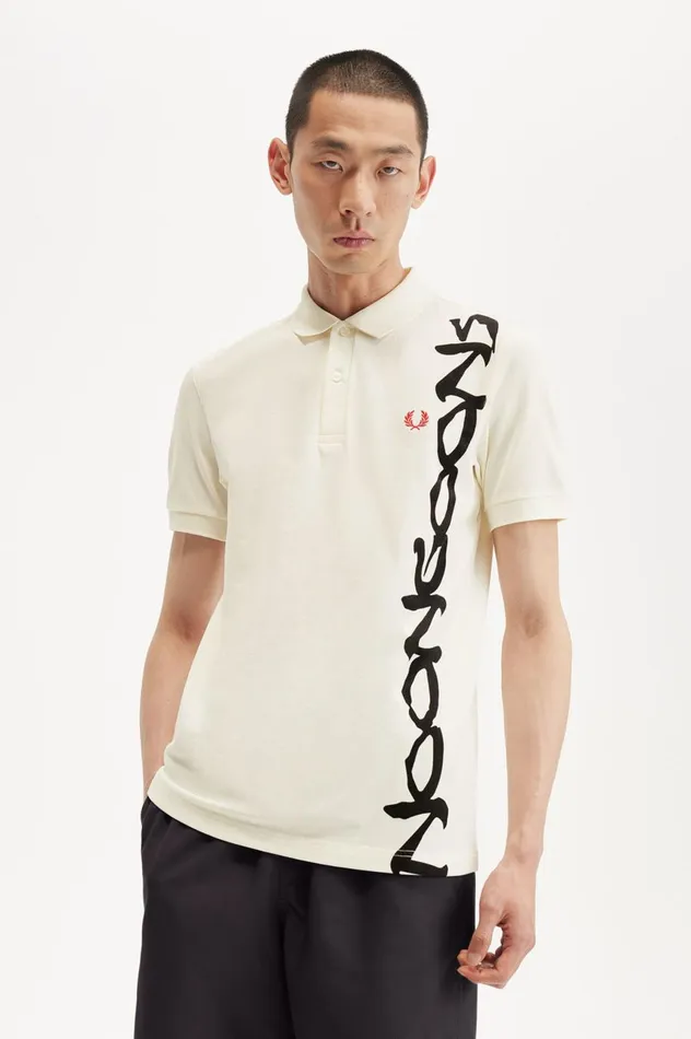 Men Noon GoonsNoongoons Graphic Polo Shirt Soft White Fred Perry Polo Shirts