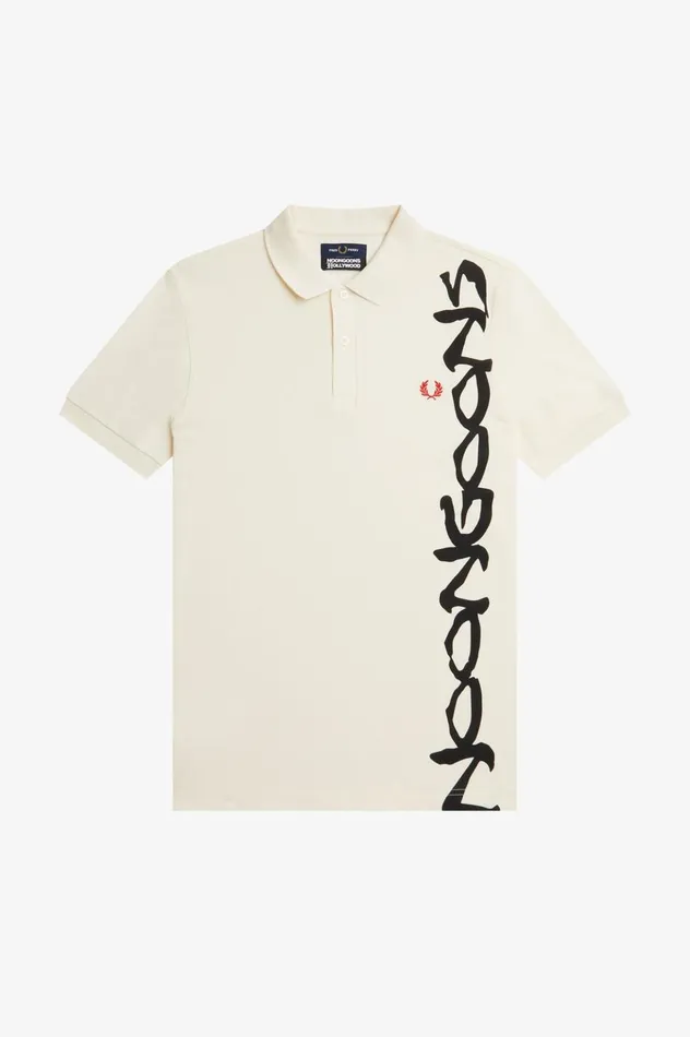 Men Noon GoonsNoongoons Graphic Polo Shirt Soft White Fred Perry Polo Shirts