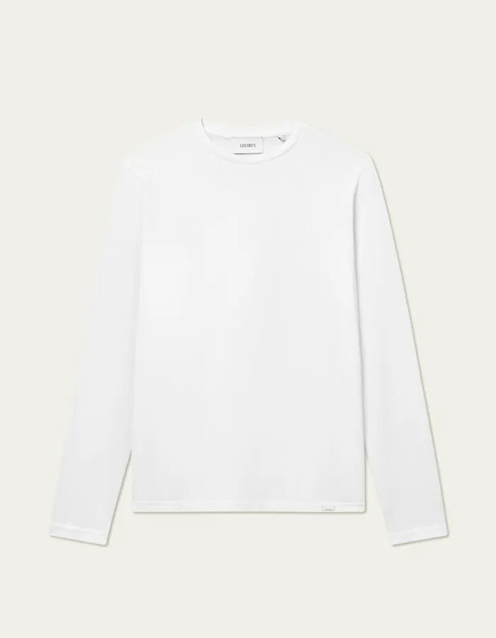 Men Norregaard LS TShirt Tonal 8211 WhiteWhite Les Deux Tshirts