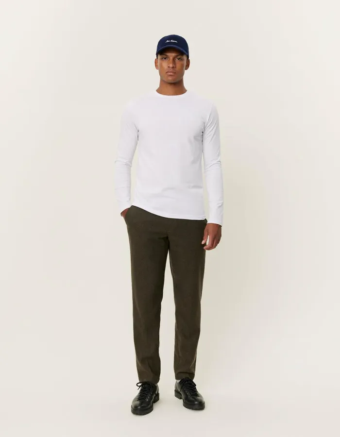 Men Norregaard LS TShirt Tonal 8211 WhiteWhite Les Deux Tshirts