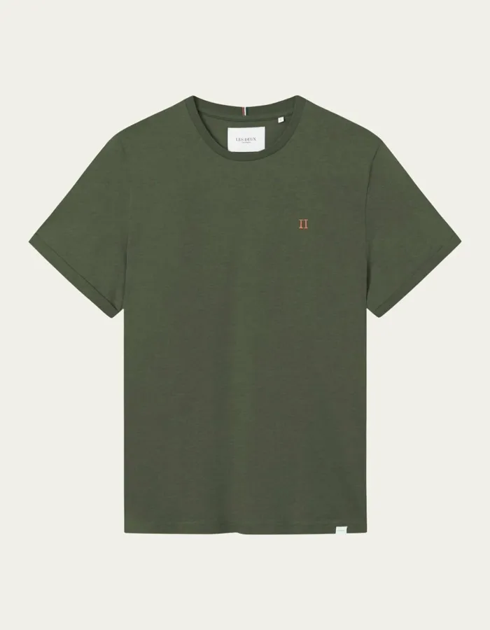 Men Norregaard TShirt 8211 Seasonal 8211 Dark OliveOrange Les Deux Tshirts
