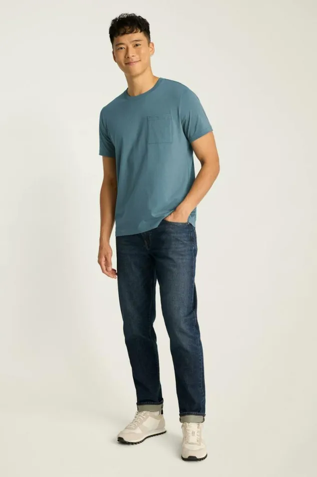 Men Organic Cotton Pocket Tee Ocean Blue Bonobos Short Sleeve Tees