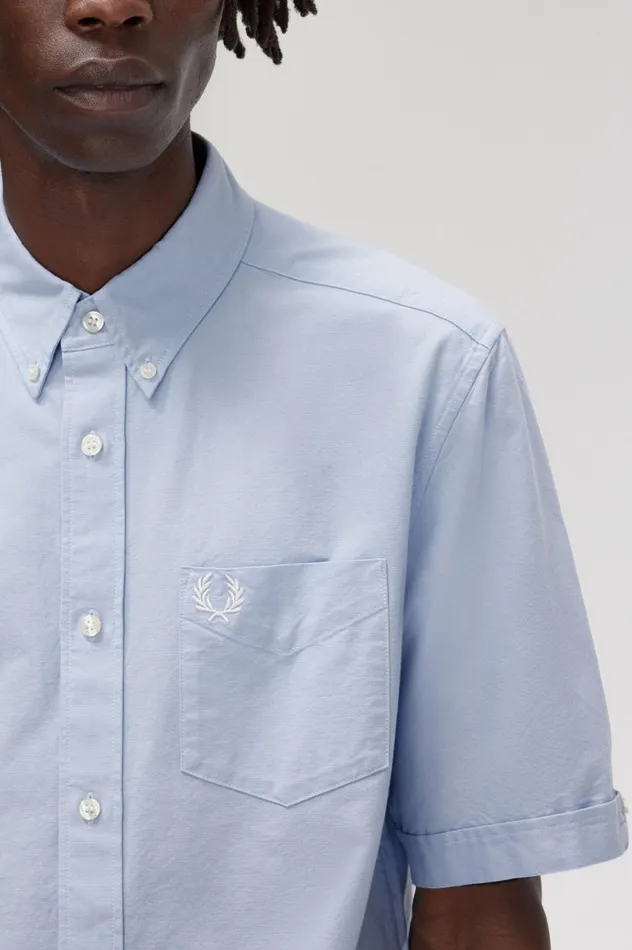 Men Oxford Shirt Light Smoke Fred Perry Shirts