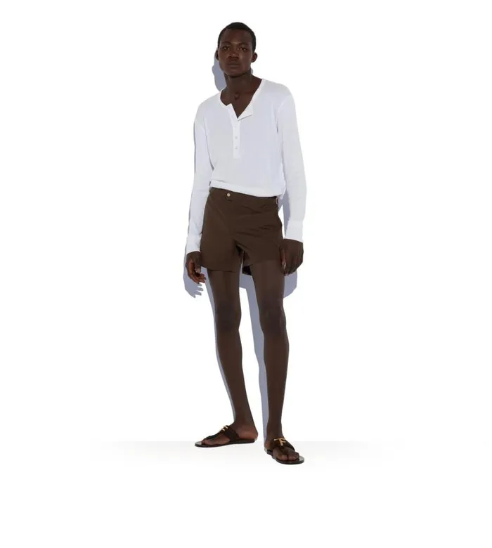 Men Pants and Shorts Tom Ford Nylon Swim Shorts Dark Brown