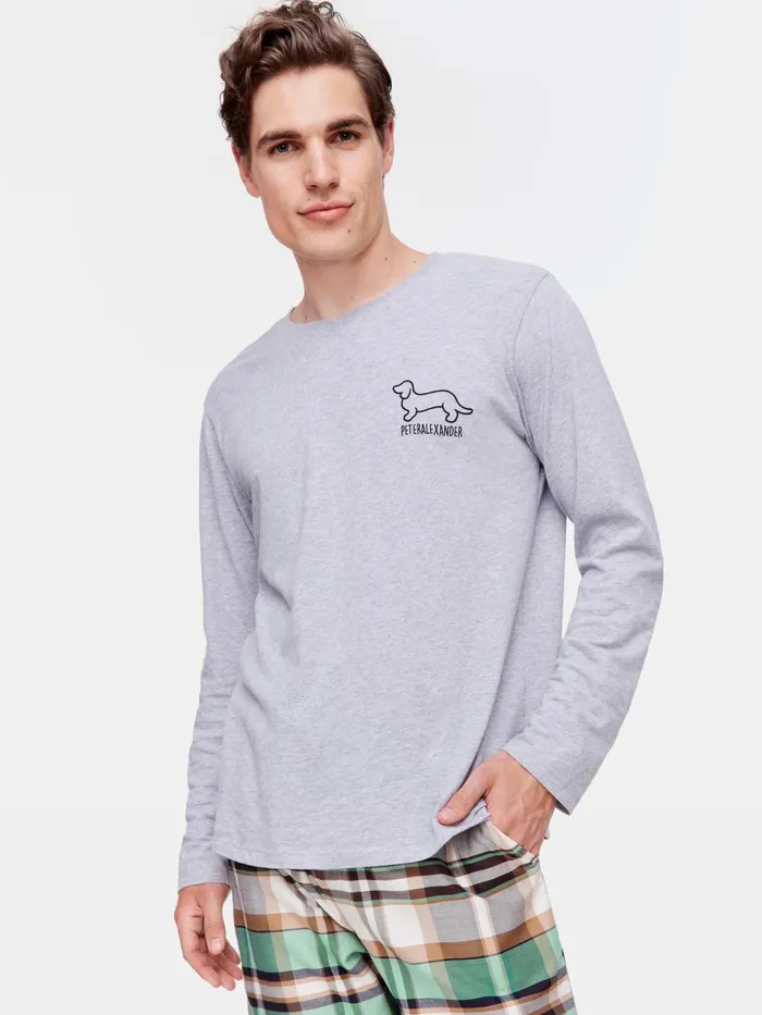 Men Penny Logo Long Sleeve Top Navy Peter Alexander Tops