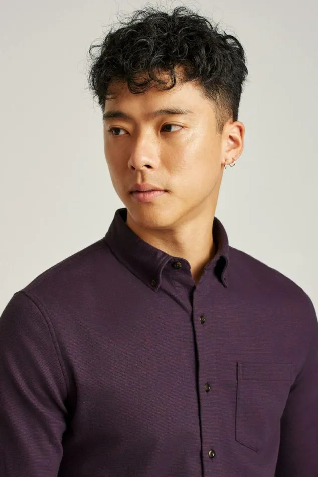 Men Performance Flannel Shirt Berry Houndstooth Bonobos Overshirts