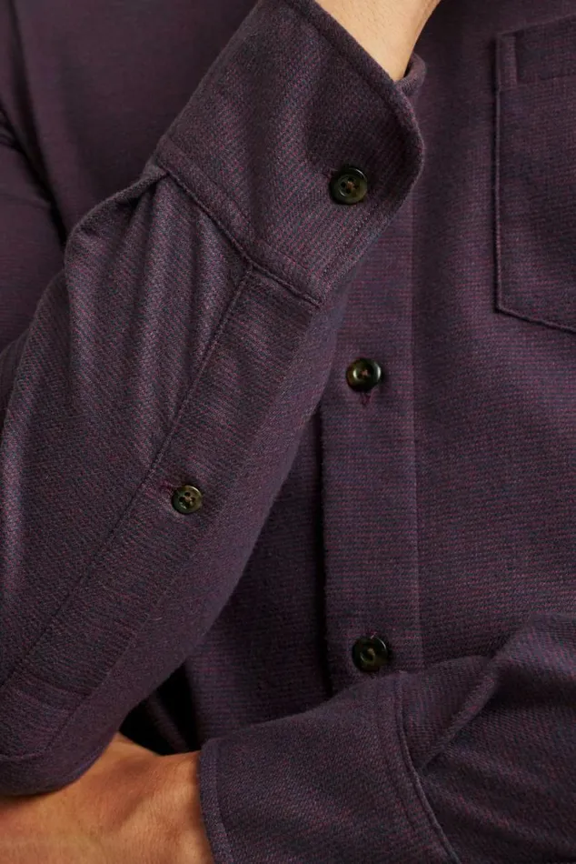 Men Performance Flannel Shirt Berry Houndstooth Bonobos Overshirts