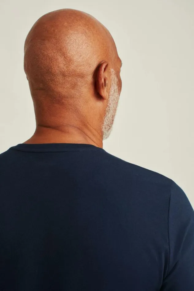 Men Pima Performance Long Sleeve Henley Navy Bonobos Henleys