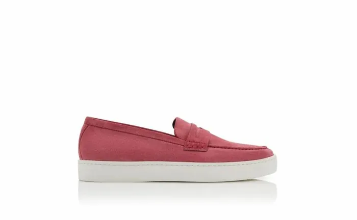 Men Pink Suede Slip On Loafers Manolo Blahnik Loafers