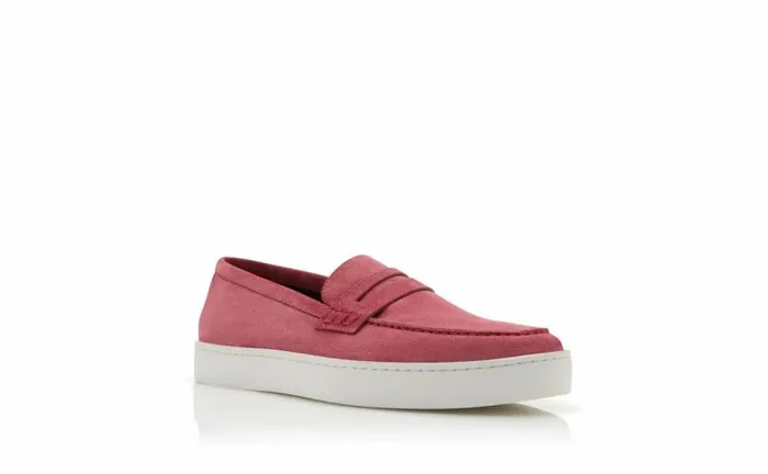 Men Pink Suede Slip On Loafers Manolo Blahnik Loafers