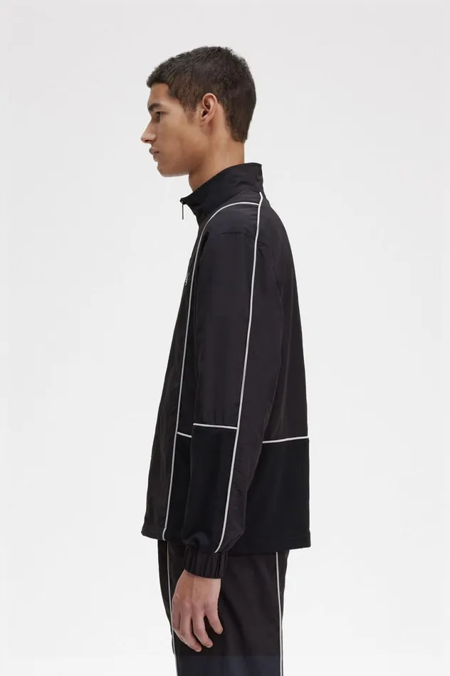 Men Piped Shell Jacket Black Fred Perry Coats and Jackets