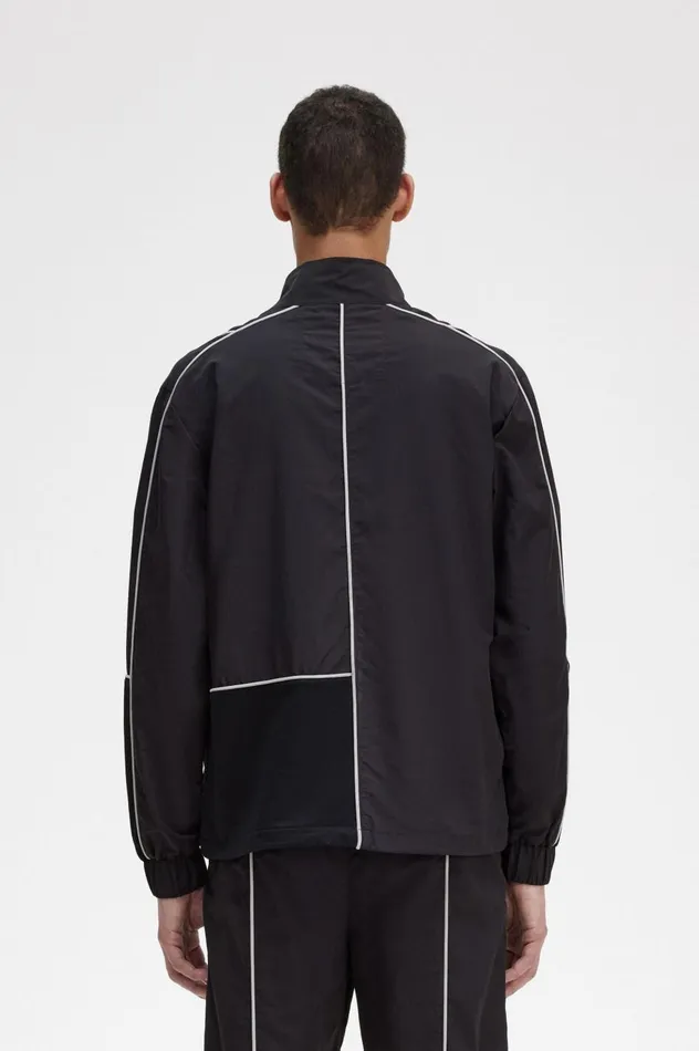 Men Piped Shell Jacket Black Fred Perry Coats and Jackets