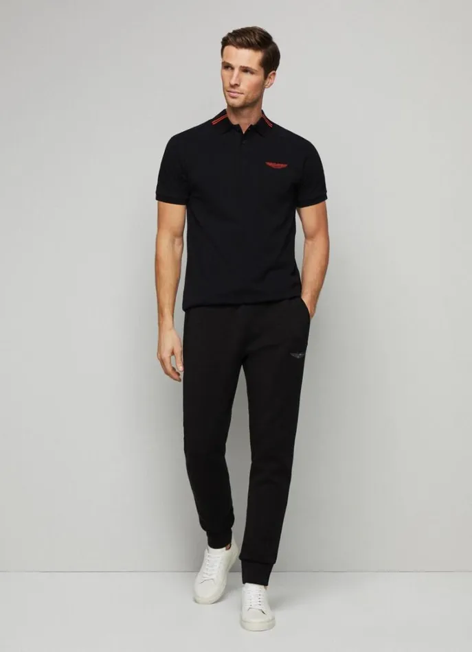 Men Polo Shirts Hackett London Aston Martin Classic Fit Polo Shirt Black
