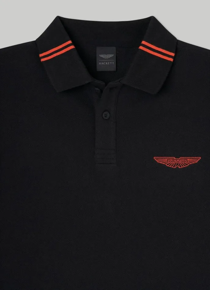 Men Polo Shirts Hackett London Aston Martin Classic Fit Polo Shirt Black