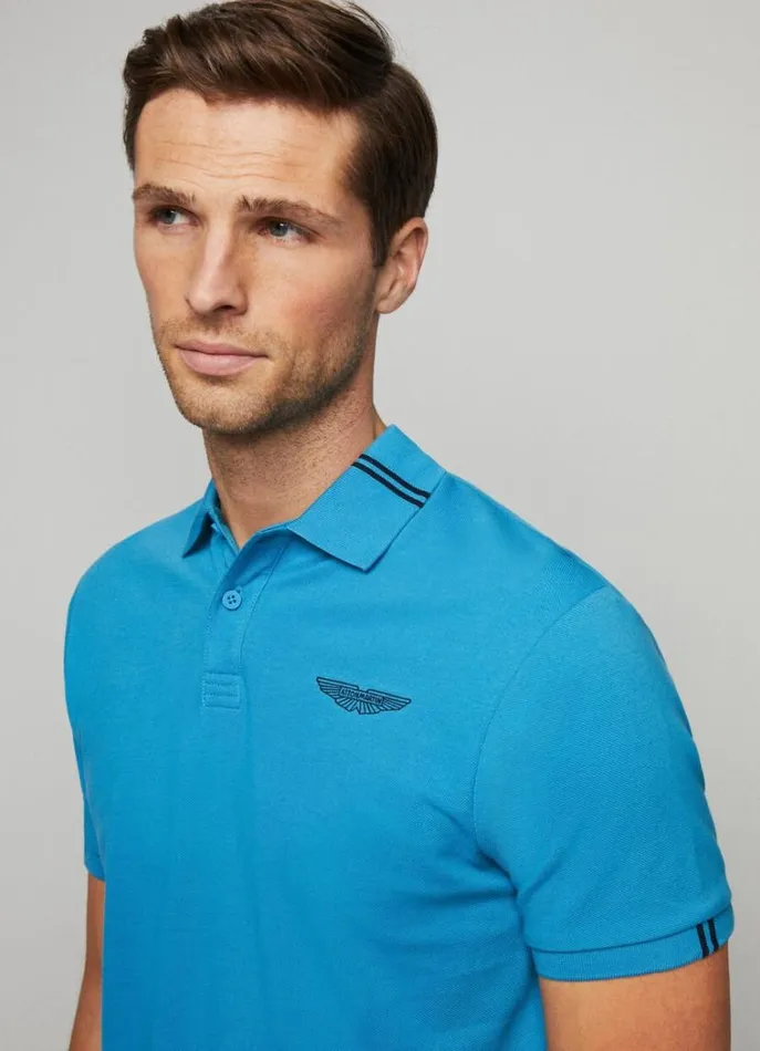 Men Polo Shirts Hackett London Aston Martin Classic Fit Polo Shirt Hypa Blue