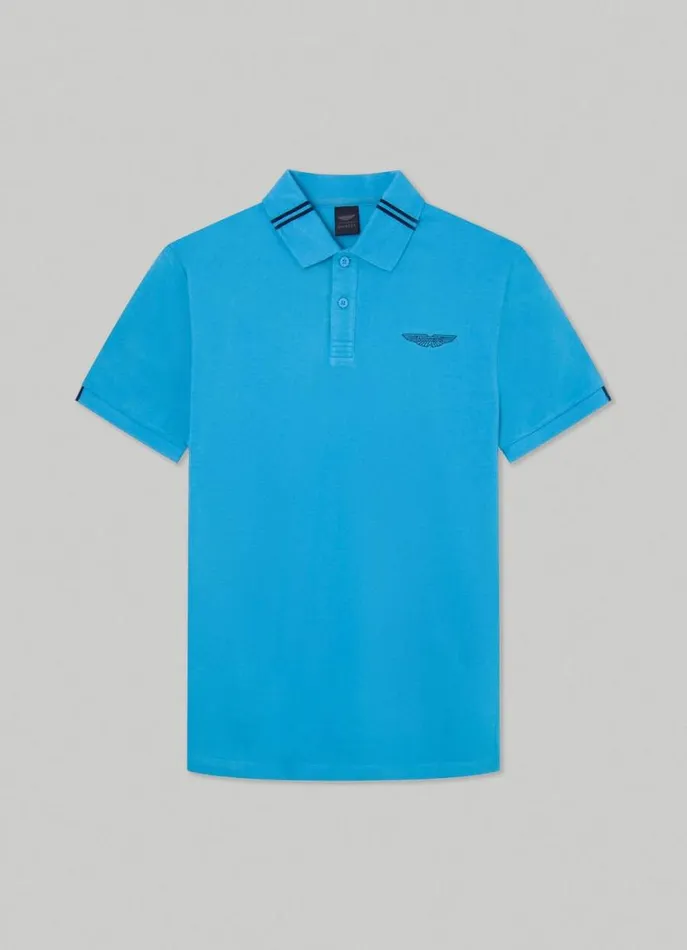 Men Polo Shirts Hackett London Aston Martin Classic Fit Polo Shirt Hypa Blue