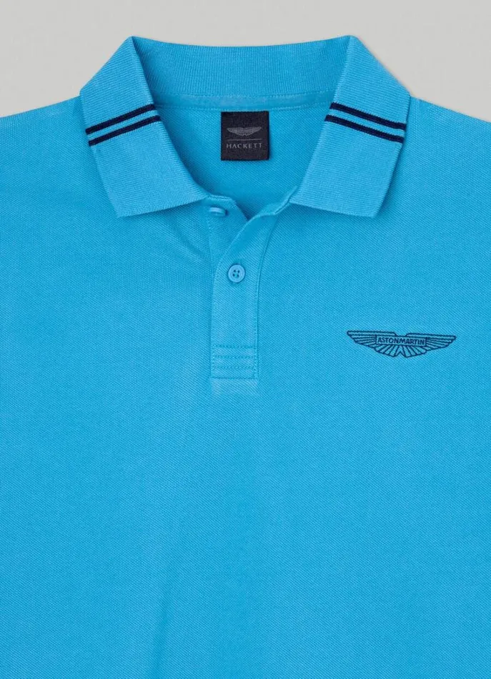 Men Polo Shirts Hackett London Aston Martin Classic Fit Polo Shirt Hypa Blue