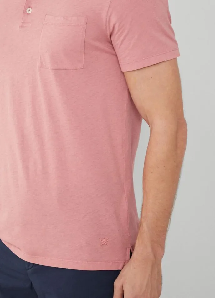 Men Polo Shirts Hackett London Classic Fit Knit Polo Ash Rose Pink