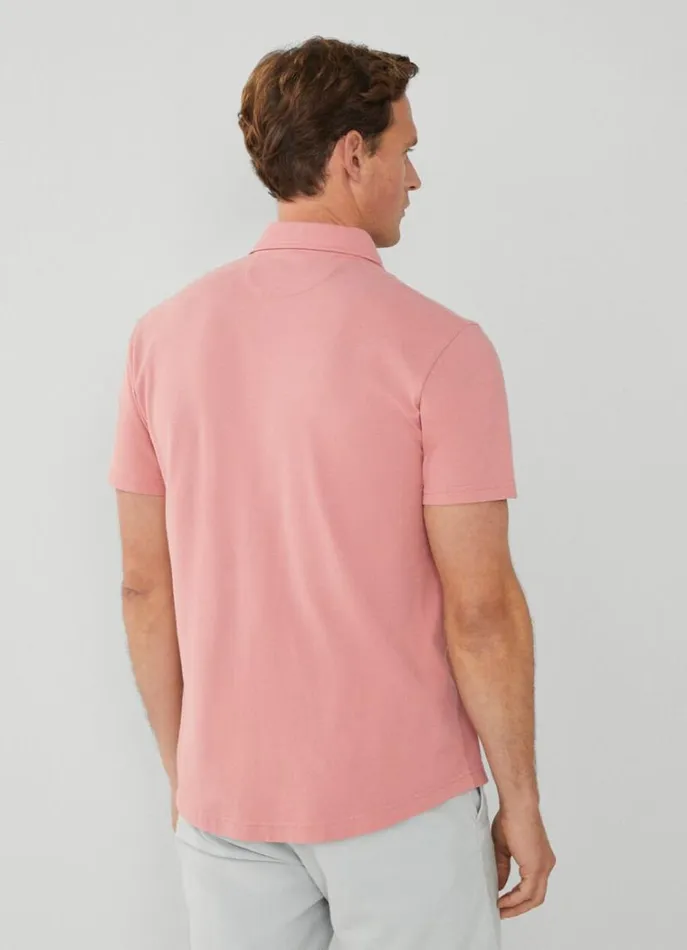 Men Polo Shirts Hackett London Classic Fit Piqu Polo Ash Rose Pink
