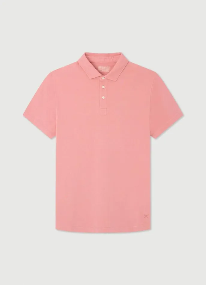 Men Polo Shirts Hackett London Classic Fit Piqu Polo Ash Rose Pink