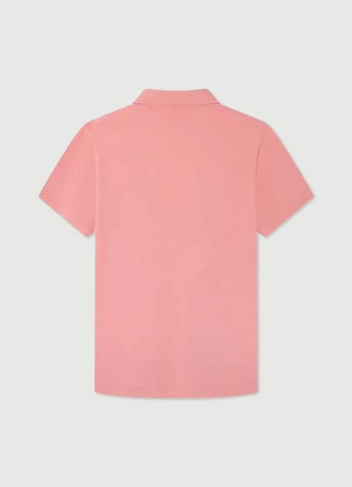 Men Polo Shirts Hackett London Classic Fit Piqu Polo Ash Rose Pink