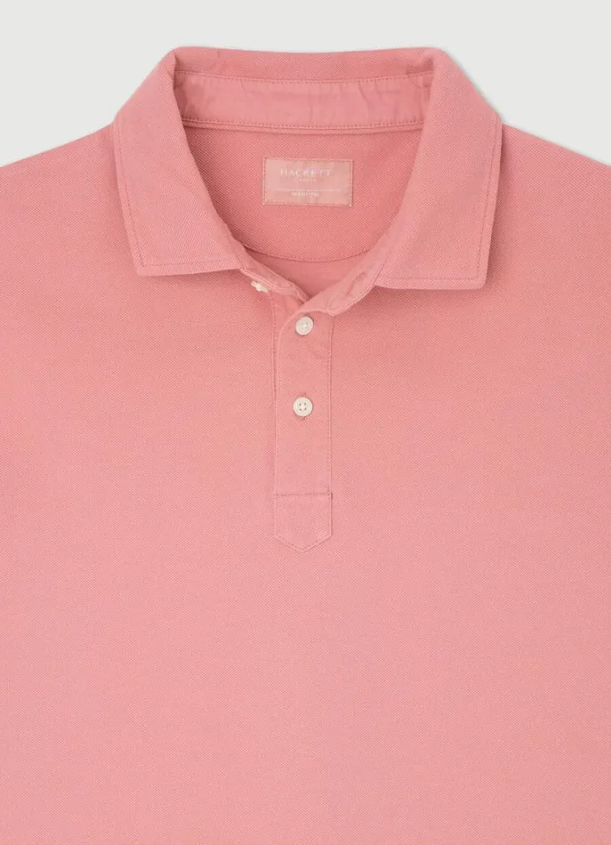 Men Polo Shirts Hackett London Classic Fit Piqu Polo Ash Rose Pink