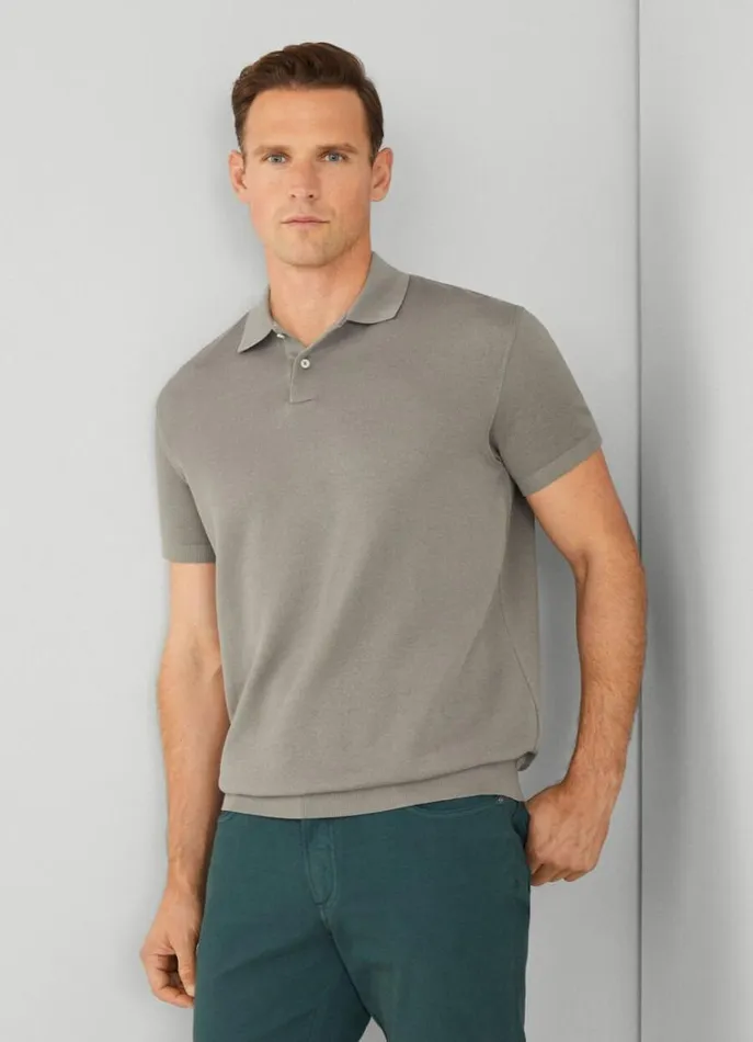 Men Polo Shirts Hackett London Classic Fit Piqu Polo Light Grey Marl