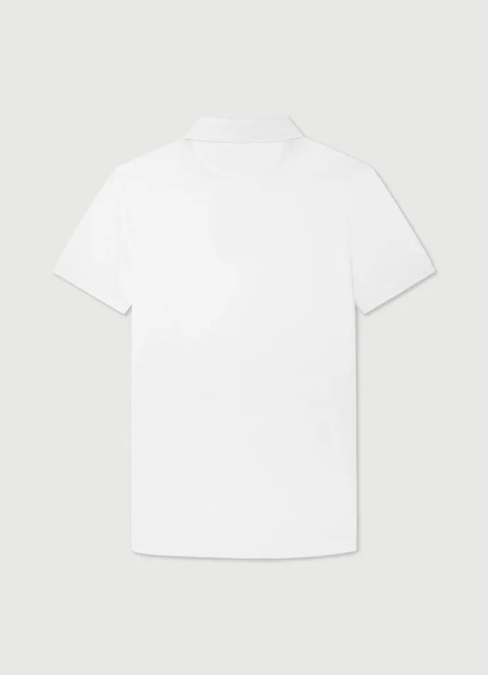 Men Polo Shirts Hackett London Classic Fit Piqu Polo White