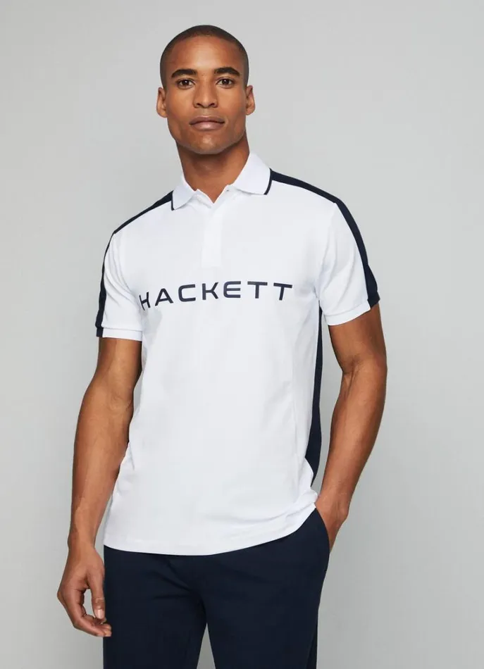 Men Polo Shirts Hackett London Hackett Sport Classic Fit Polo White