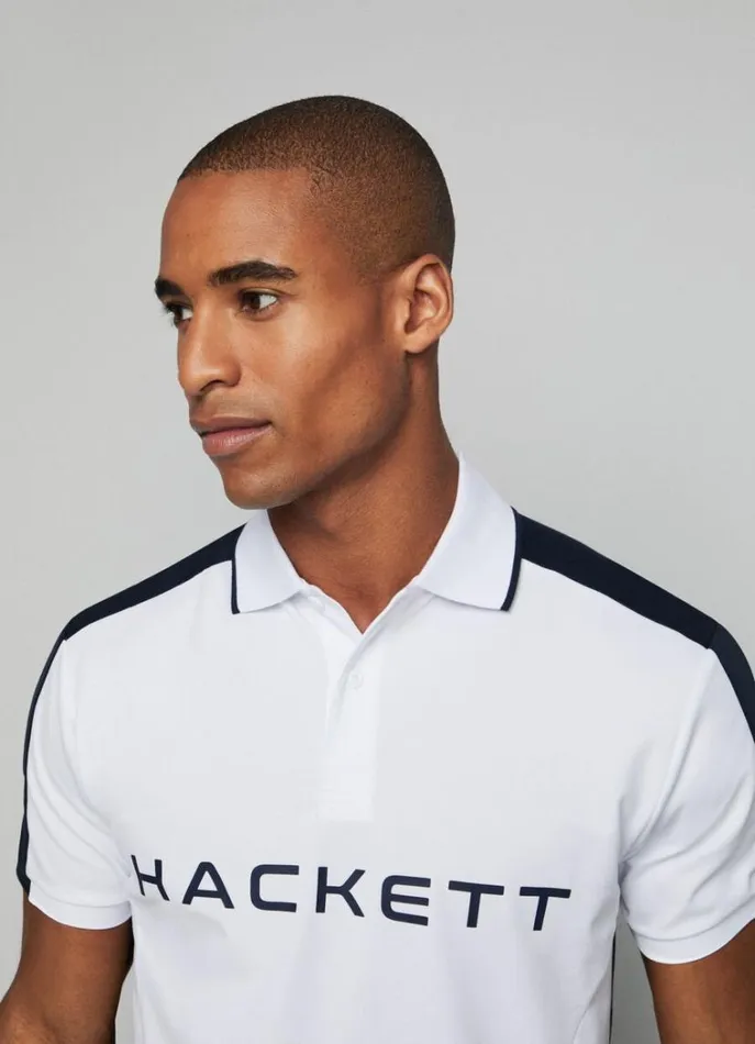 Men Polo Shirts Hackett London Hackett Sport Classic Fit Polo White