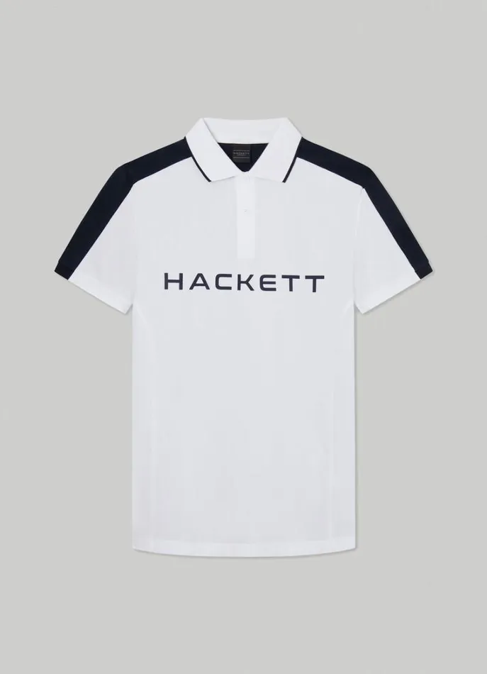 Men Polo Shirts Hackett London Hackett Sport Classic Fit Polo White