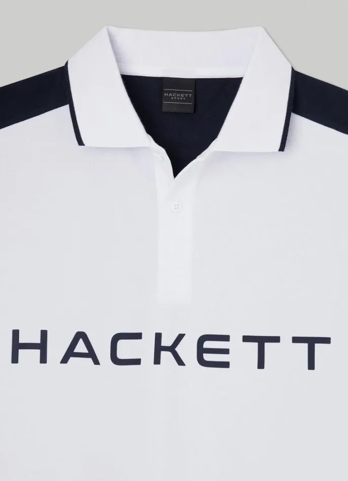 Men Polo Shirts Hackett London Hackett Sport Classic Fit Polo White