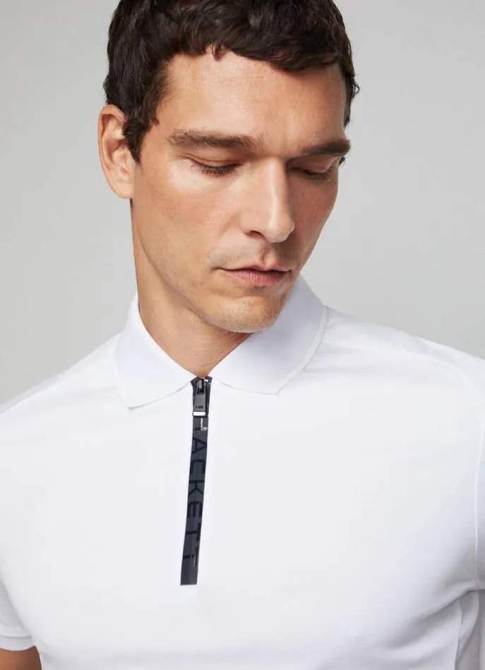 Men Polo Shirts Hackett London Hackett Sport Slim Fit Polo White