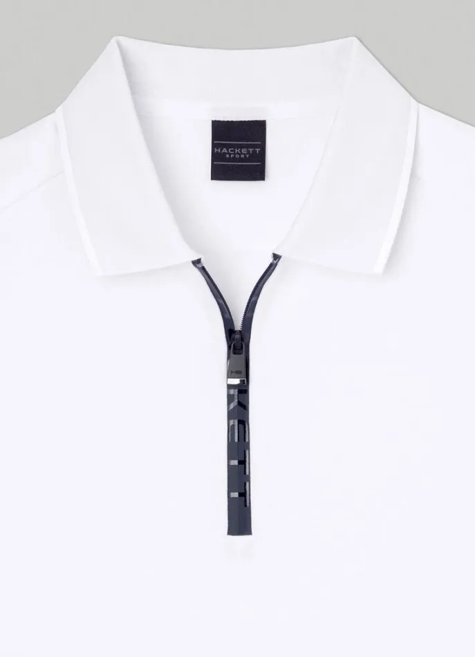 Men Polo Shirts Hackett London Hackett Sport Slim Fit Polo White