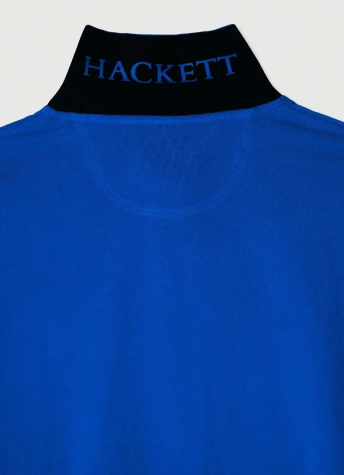 Men Polo Shirts Hackett London Slim Fit Pique Polo Shirt French Blue