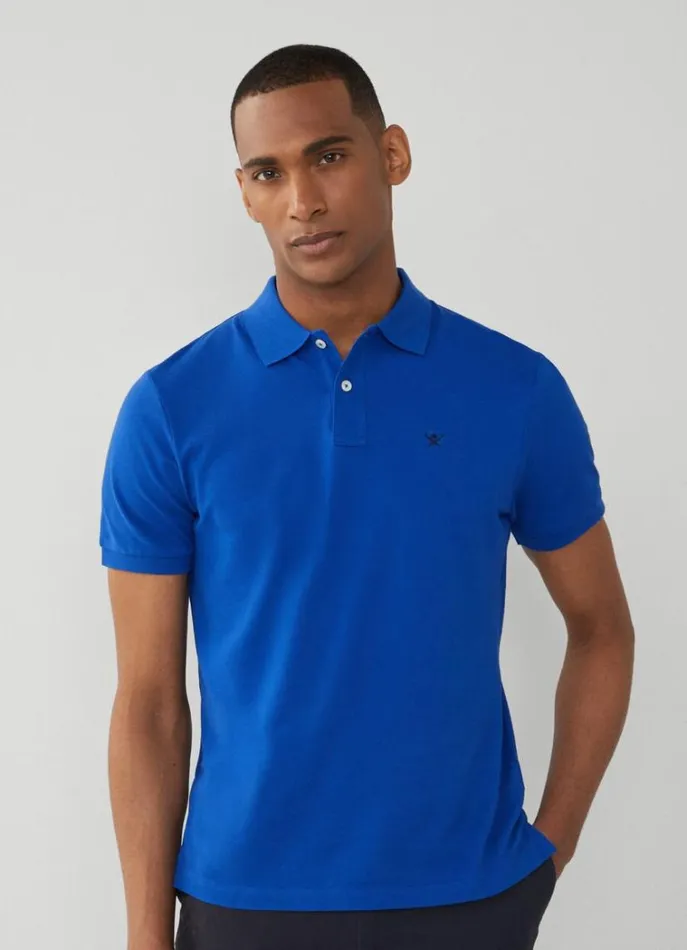 Men Polo Shirts Hackett London Slim Fit Pique Polo Shirt French Blue