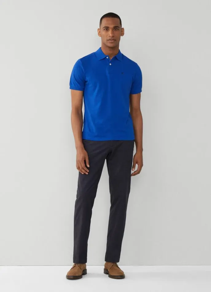 Men Polo Shirts Hackett London Slim Fit Pique Polo Shirt French Blue