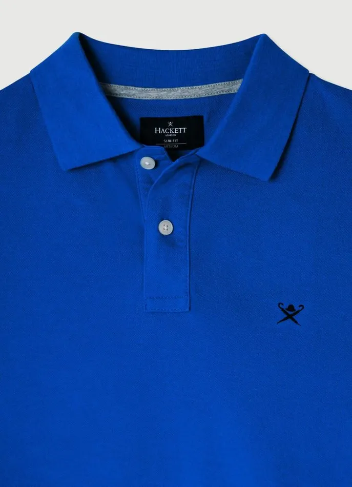Men Polo Shirts Hackett London Slim Fit Pique Polo Shirt French Blue