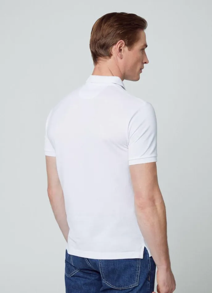 Men Polo Shirts Hackett London Slim Fit Pique Polo Shirt Optic White