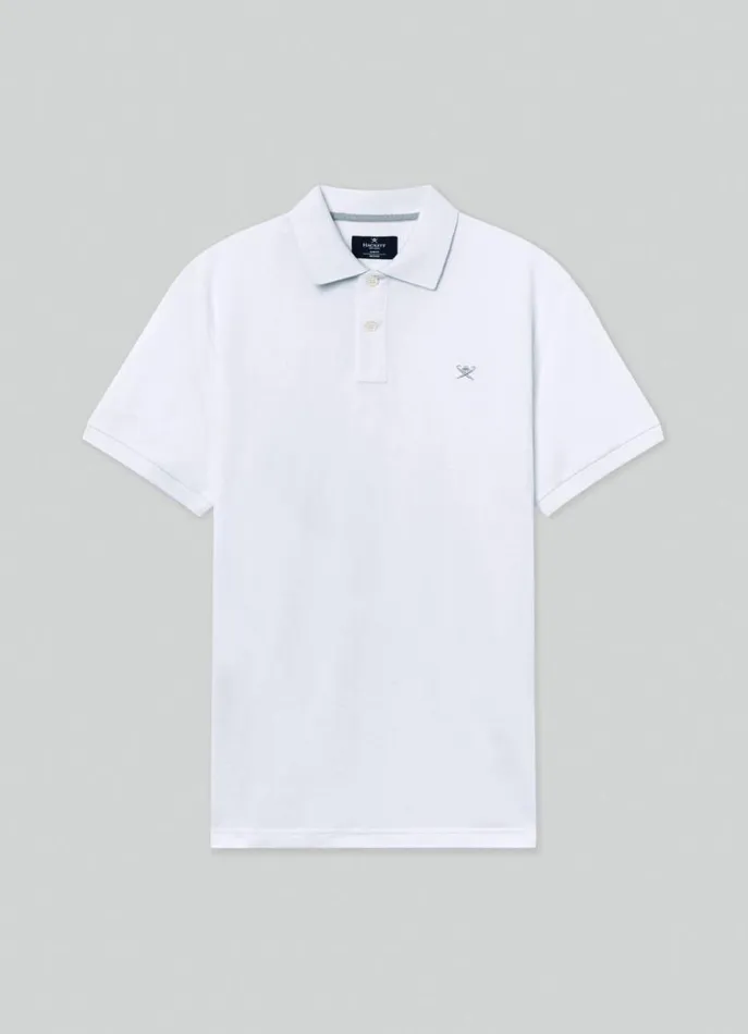 Men Polo Shirts Hackett London Slim Fit Pique Polo Shirt Optic White