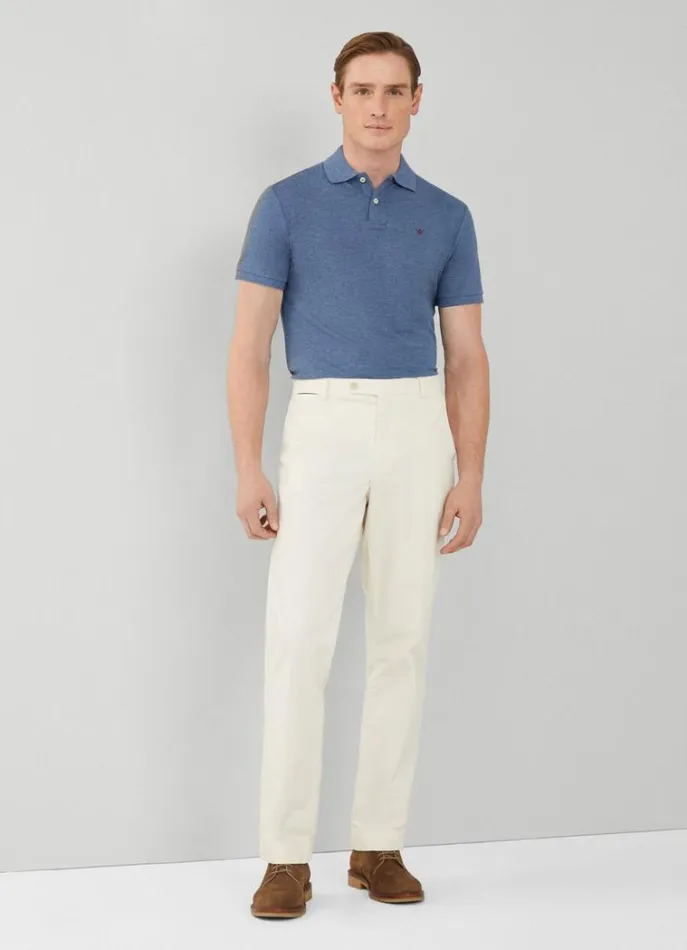 Men Polo Shirts Hackett London Slim Fit Pique Polo Shirt Shadow Blue